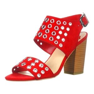Fergalicious By Fergie JOLENE Red Block Heel Sandals 7